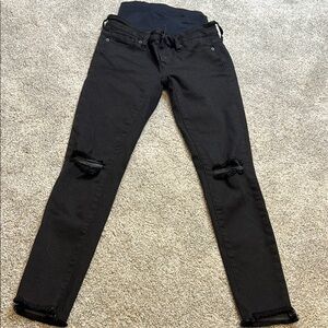Black Distressed Maternity Jeans